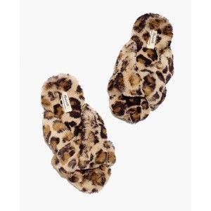 Madewell Slippers Womens 6M Crisscross Scuff Slippers  Leopard Re…